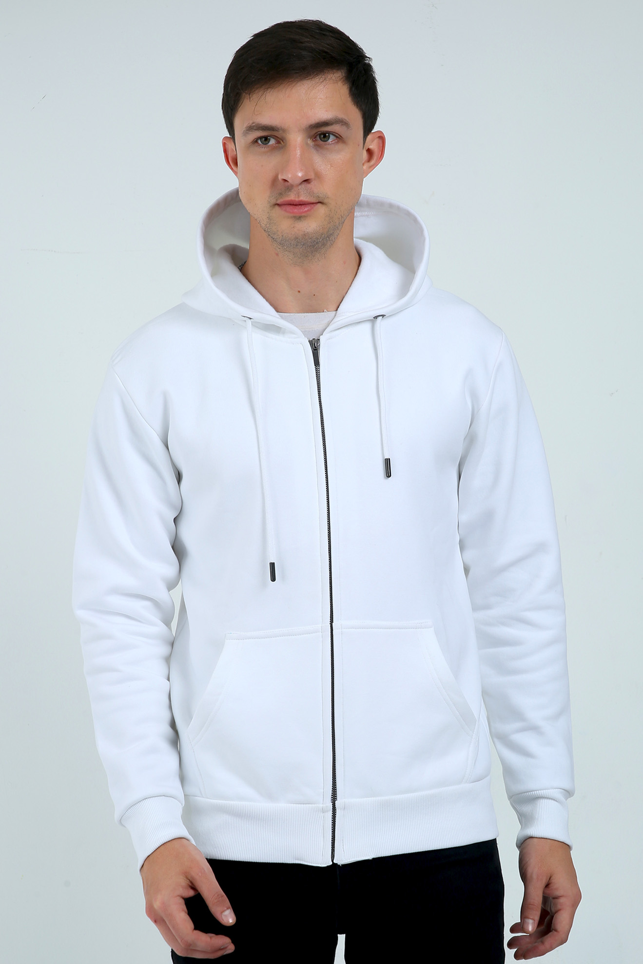 Zip Hoodie - White